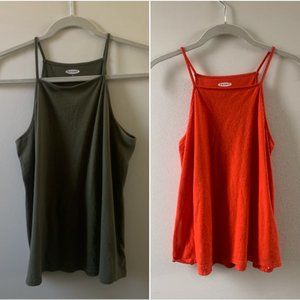 BUNDLE Old Navy tank tops (green, red-orange)